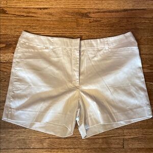 White House Black Market Cream Bermuda Shorts